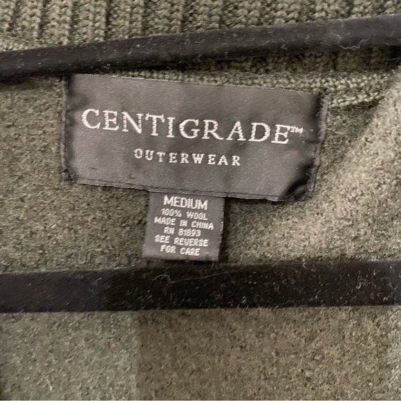Centigrade Dark Green Wool Cardigan - Picture 3 of 6